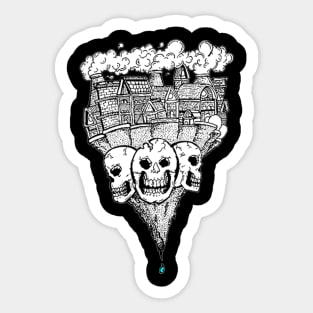 Earthquake Skull On Earth Sticker